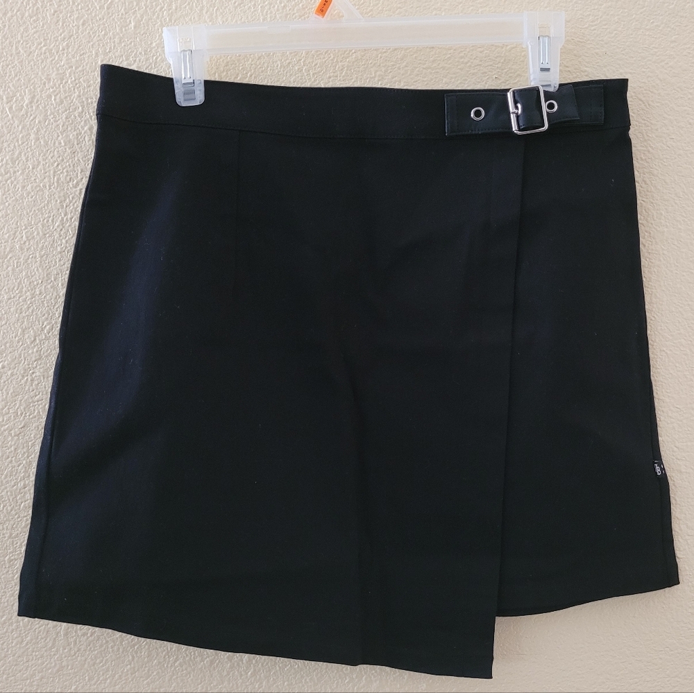 Black Asymmetrical Mini Skirt